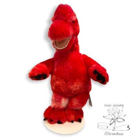 Build A Bear Red & White Tie Dye Brachiosaurus - Picture 1 of 8